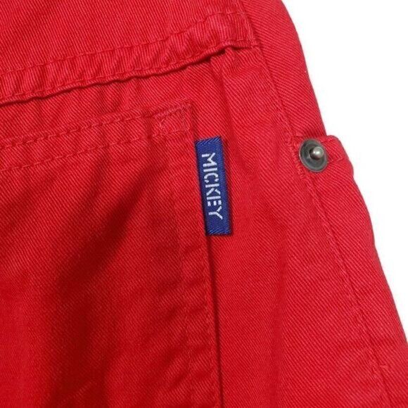 Vtg Mickey Mouse Unlimited Jerry Leigh Red Button Fly High Rise Denim Jean Short - Picture 6 of 10